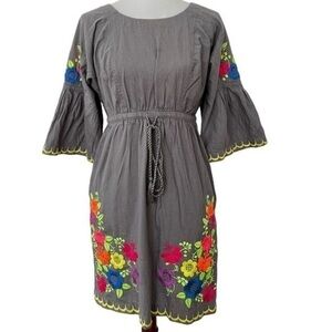 Ivy Jane Boho Floral Embroidered Dress